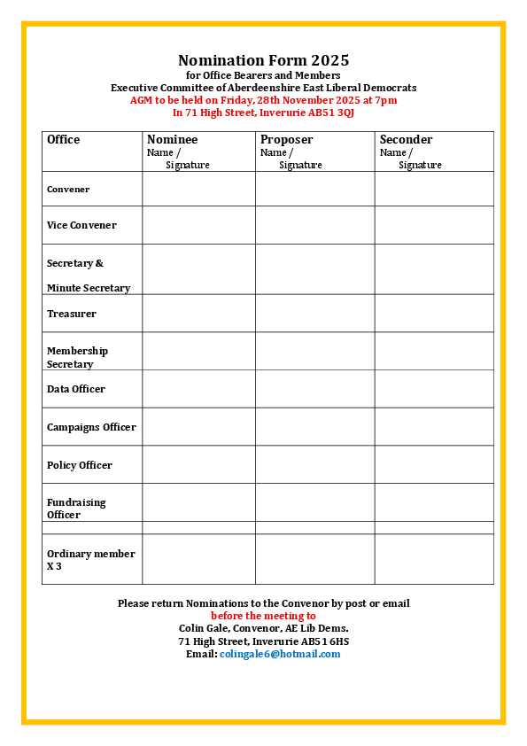 2025 Nomination Form